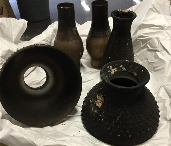 smoke and soot damaged contents