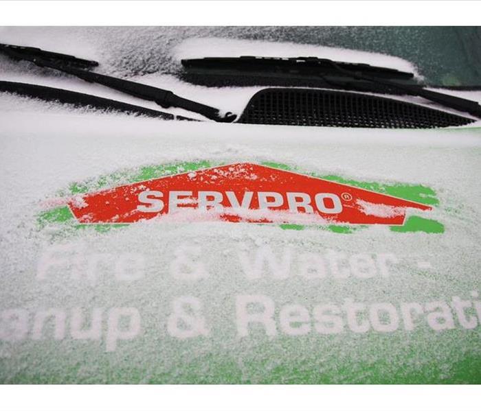 SERVPRO truck with snow on top